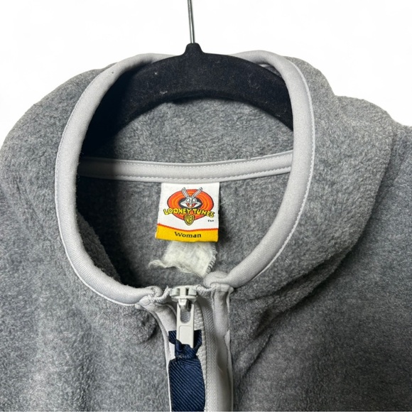 Vintage 2000 Looney Tunes Taz Vest Gray Zip Up Women’s L/XL - Picture 3 of 8